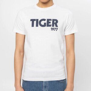 Tiger of Sweden Logo T-Shirt White “Tiger 1977” Graphic Tee Mens Medium